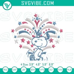 American Embroidery Designs, Embroidery Designs, Snoopy 4th July Fireworks 2