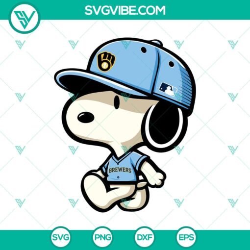 snoopy milwaukee brewers mlb svg png dxf eps graphic mockup