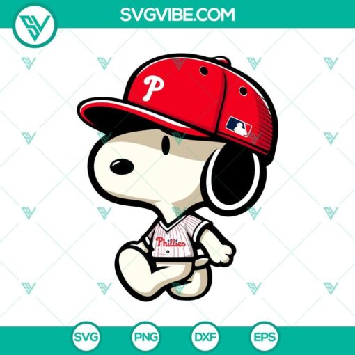 snoopy phillies baseball svg png dxf eps design mockup