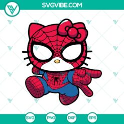 Cartoons, SVG Files, Spider Kitty SVG, Hello Kitty in Spiderman Outfit Vector 2