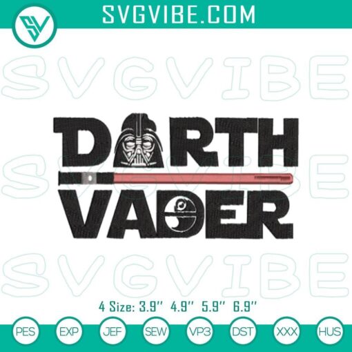 star wars darth vader embroidery pattern designs mockup