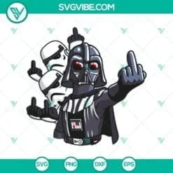 Movies, SVG Files, Star Wars Darth Vader & Troopers Middle Finger SVG PNG 2