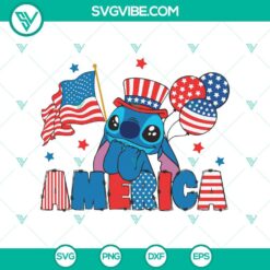 4th Of July, Disney, SVG Files, Stitch American Flag & Statue of Liberty 3