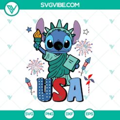 4th Of July, Disney, SVG Files, Stitch American Flag & Statue of Liberty 2