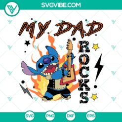 Dad, Disney, Family, Fathers Day, SVG Files, Stitch Father Rocks SVG, Dad's Day 6