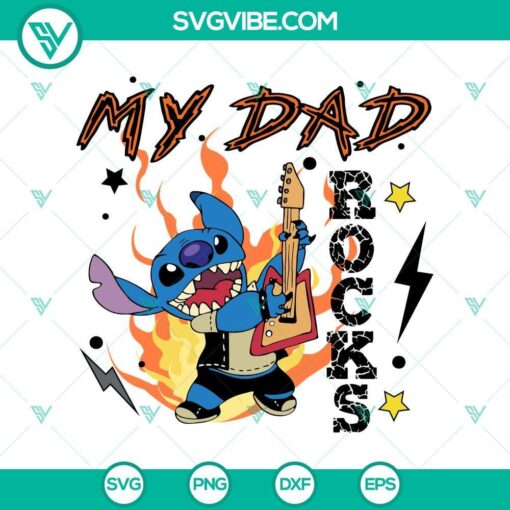 stitch father rocks svg dad s day cut file mockup