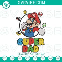 Embroidery Designs, Movies Embroidery Designs, Super Dad Mario Bros Embroidery 2