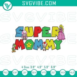 Embroidery Designs, Movies Embroidery Designs, Super Mom Mario Embroidery 2