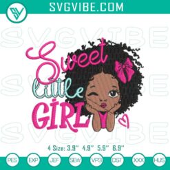 American Embroidery Designs, Embroidery Designs, Sweet Afro Girl with Puff Hair 14