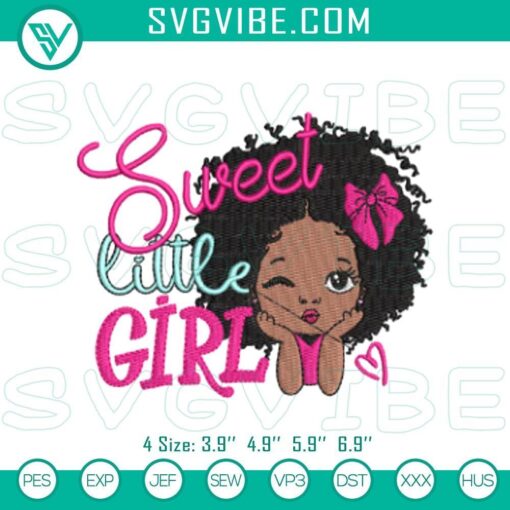 sweet afro girl with puff hair embroidery pattern mockup