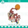 Tasmanian Devil Looney Tunes basketball character embroidery patterns, ideal for stitching projects.