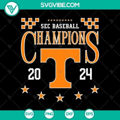 tennessee volunteers sec baseball champions 2024 svg mockup