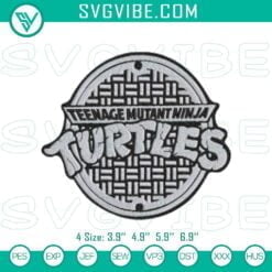 Cartoon Embroidery Designs, Embroidery Designs, TMNT Logo Embroidered Pattern 18