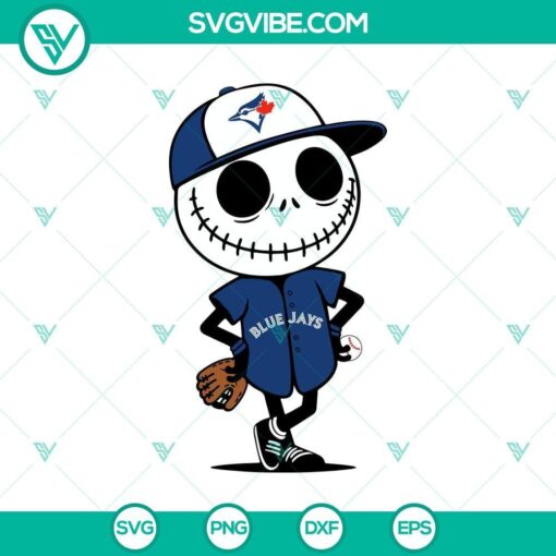 toronto blue jays jack skellington halloween baseball svg png mockup