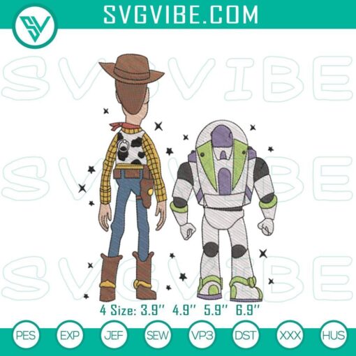 toy story buzz woody you ve got a friend embroidery patterns mockup