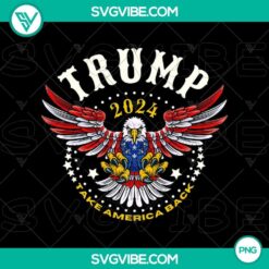 Trump 2024 USA Eagle & Flag design featuring patriotic American themes, ideal for Reclaim America campaigns.