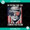 Trump USA flag design featuring text "Voting for Convicted Felon" in PNG format, ideal for digital use during elections.