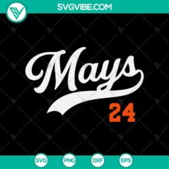 Baseball, Sports, SVG Files, Willie Mays 24 SVG, Willie Mays San Francisco 15