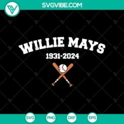 Baseball, Sports, SVG Files, Willie Mays SVG, RIP Willie Mays 1931 2024 SVG, 14