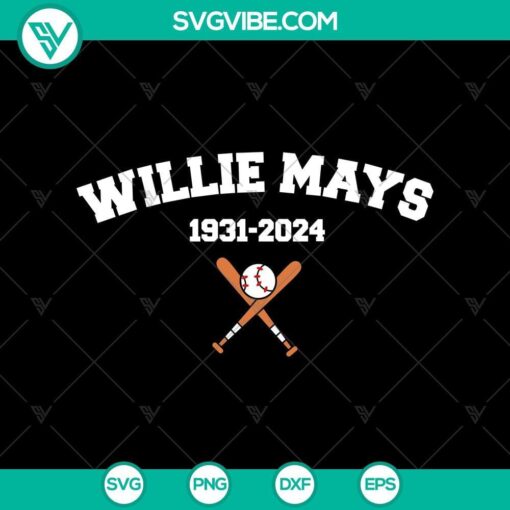 willie mays svg rip willie mays 1931 2024 svg baseball willie fan svg mockup