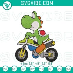 Yoshi and Mario Nintendo embroidery design file, featuring video game character patterns for crafting projects.