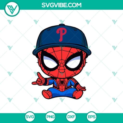 Baby Spiderman Baseball Philadelphia Phillies SVG, Superhero MLB Baseball SVG, Marvel Baseball SVG PNG Cricut