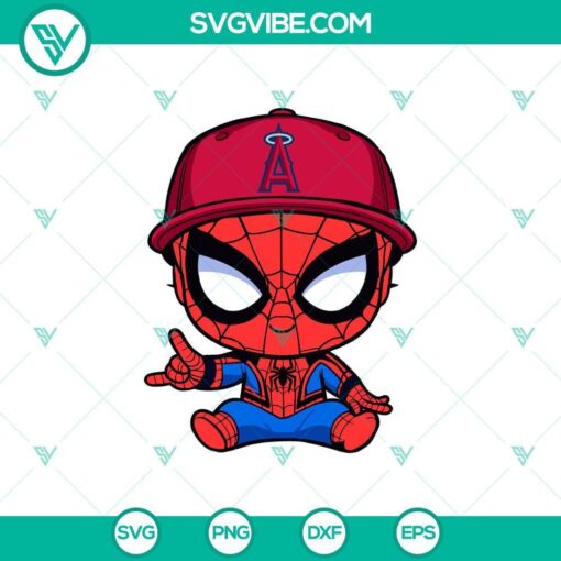 Baby Spiderman Los Angeles Angels Baseball SVG, Spiderman Baseball MLB SVG, Los Angeles Angels MLB SVG Cricut