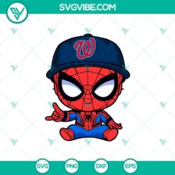 Baby Spiderman Washington Nationals Baseball SVG, Washington Nationals Baseball SVG, Spiderman Baseball Team SVG