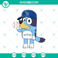 Bluey Colorado Rockies Baseball SVG, Bluey Colorado Rockies MLB SVG, Bluey Baseball Sport SVG Cricut