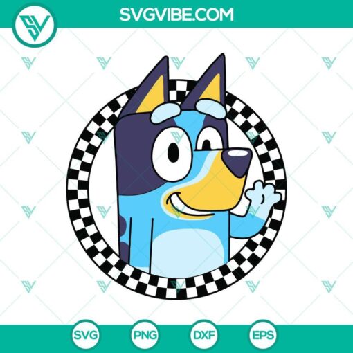 bluey checkered svg bluey cartoon svg bluey characters svg mockup