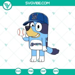 Bluey Milwaukee Brewers Baseball MLB SVG, Bluey Milwaukee Brewers MLB SVG, Bluey Cartoon Baseball SVG Cricut