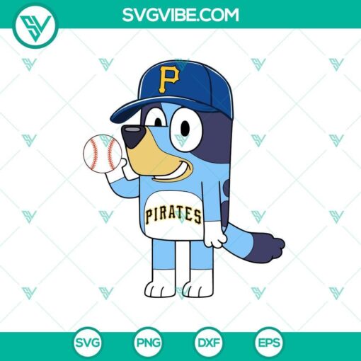 Bluey Pittsburgh Pirates Baseball SVG, Bluey Pittsburgh Pirates MLB SVG, Bluey Baseball Team SVG