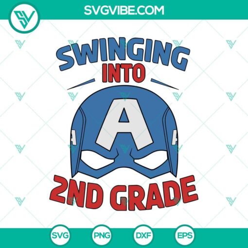 captain america swinging into 1st grade svg captain america back to school svg png mockup