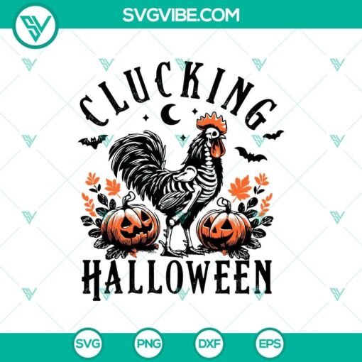 clucking halloween chicken svg skeleton rooster svg halloween farm svg png cricut mockup