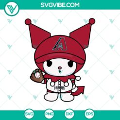 Kuromi Arizona Diamondbacks Baseball SVG, Kuromi Baseball SVG, Sanrio Baseball MLB SVG