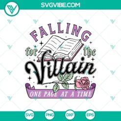 Falling For The Villain One Page At A Time SVG, Villain Halloween SVG, Vintage Halloween SVG