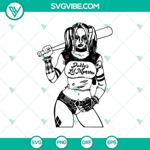 daddy s lil monster harley quinn svg harley quinn svg png mockup