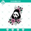 Ghostface killers SVG with floral design, perfect for Halloween horror themes.