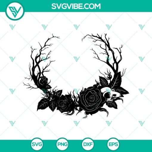 gothic roses wreath svg witchy wreath svg halloween svg cricut mockup