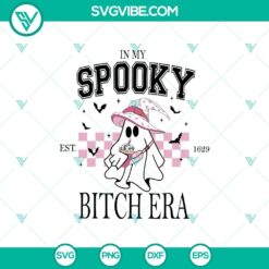 In My Spooky Bitch Era SVG, Cute Pink Ghost Bag And Tumbler SVG, Pumpkin Halloween SVG