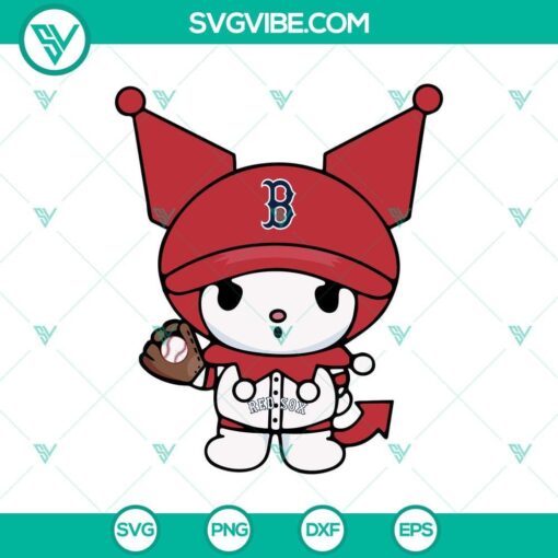 kuromi boston red sox baseball svg kuromi baseball team svg sanrio boston red sox baseball mlb svg cricut mockup