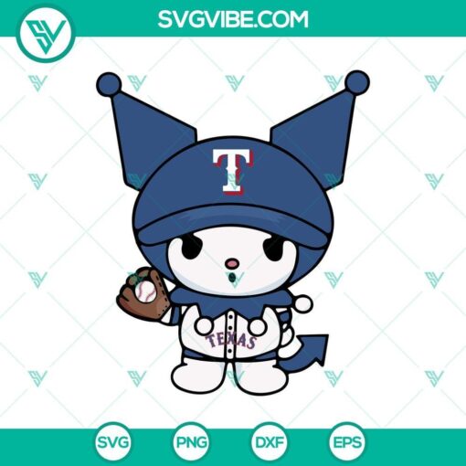 kuromi texas rangers baseball svg kuromi baseball team svg kuromi texas rangers baseball mlb svg cricut mockup