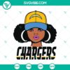 LA Chargers girl design SVG, featuring a Chargers football theme with Los Angeles Chargers branding elements. Ideal for Chargers fans.
