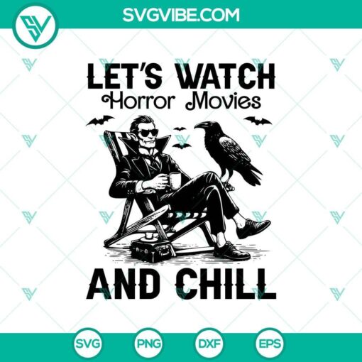 let s watch horror movies and chill svg retro halloween svg spooky season svg cricut mockup