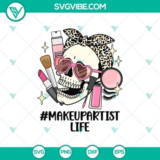 makeup artist life svg skeleton makeup artist life svg skull bow svg cricut mockup