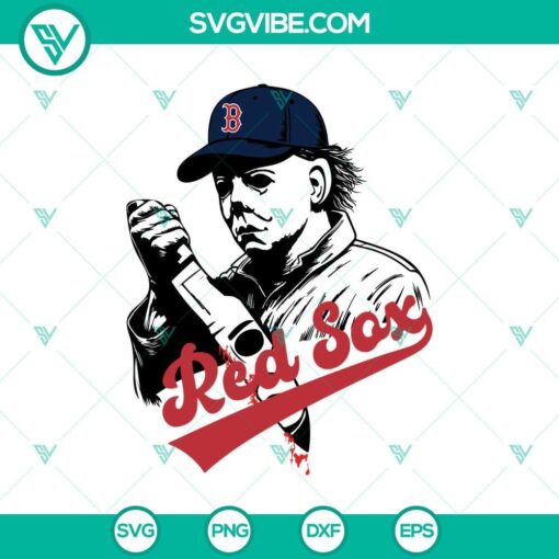 michael myers boston red sox svg red sox michael myers knives svg baseball svg cricut mockup