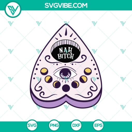 nah bitch ouija planchette halloween svg pastel goth svg spooky halloween svg cricut files mockup