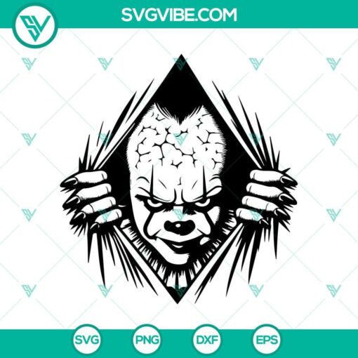 pennywise peeking svg pennywise evil clown peeking svg pennywise peaking horror svg mockup