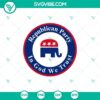 Republican Party "In God We Trust" logo design with United States map SVG and PNG files for digital use.