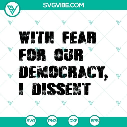 silhouette with fear for our democracy i dissent svg mockup